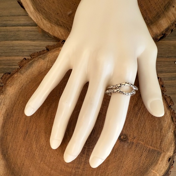 Sterling Silver Ring Guard / Enhancer / Wrap / Jacket - 2 Piece Size 9 - Picture 7 of 10